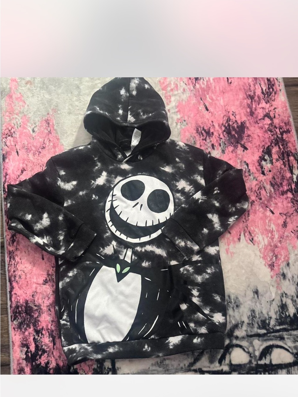 Disney Black & White Tie-Dye Jack Skellington Hoodie